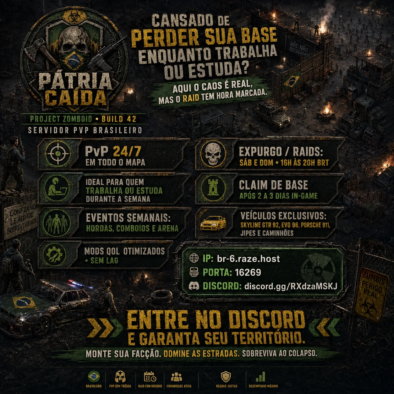 Arte promocional do Pátria Caída